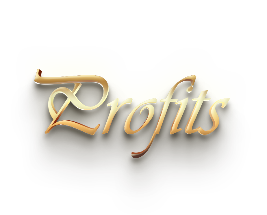 WORD PROFITS gold 3D text effects art typography PNG images